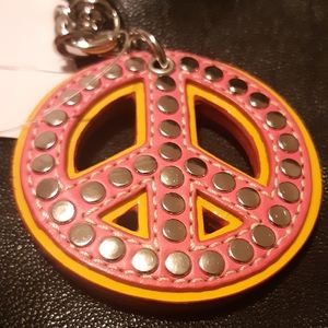 NWT Coach Peace Sign Studded Keychain